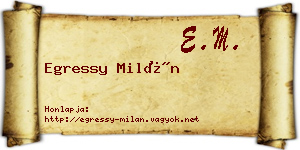 Egressy Milán névjegykártya