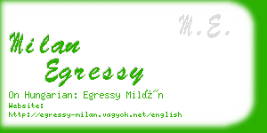 milan egressy business card